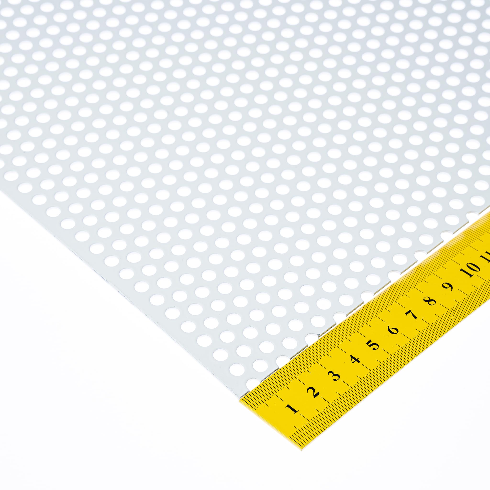 Stahl Verzinkt Lochbleche RV5-8 Farbig Weiß RAL 9016 Stahl 1,5 mm dick Bleche Zuschnitt nach Maß (1000 mm x 350 mm)