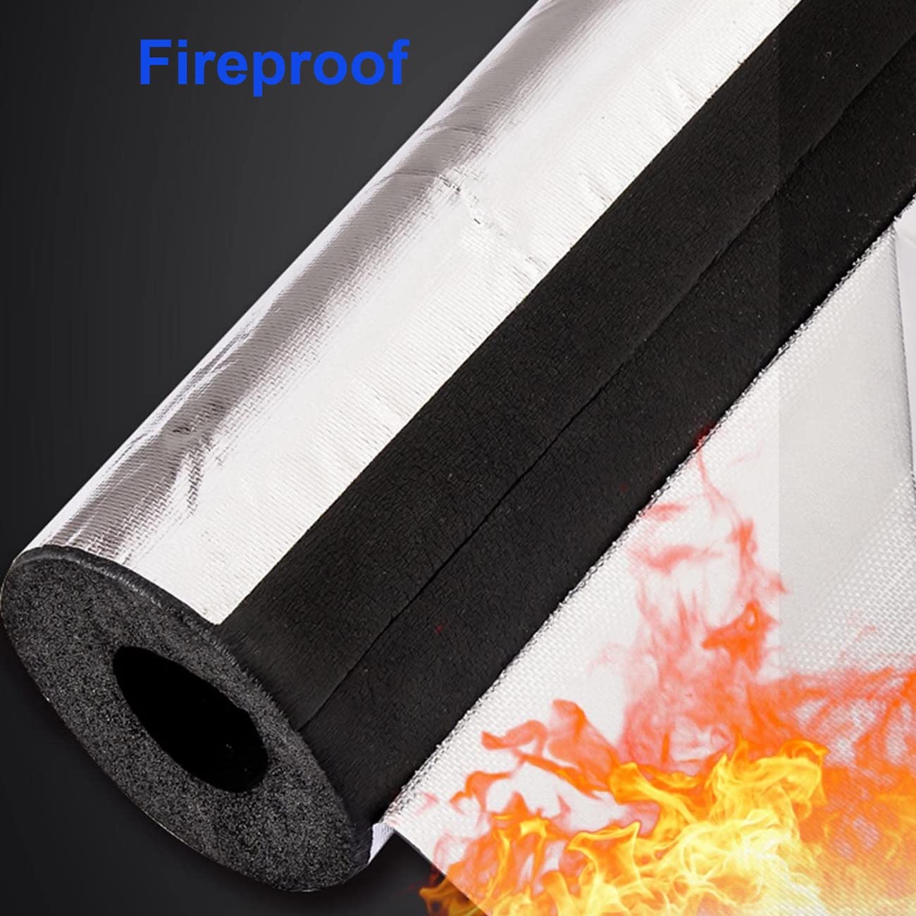 Coquilla Aislante De Papel De Aluminio Autoadhesivo Y Ignífugo, Algodón Aislante De Tubería De Agua para El Laboratorio De La Industria del Aire Acondicionado, 15/20/30mm De Espesor (Size : 89mmx30mm