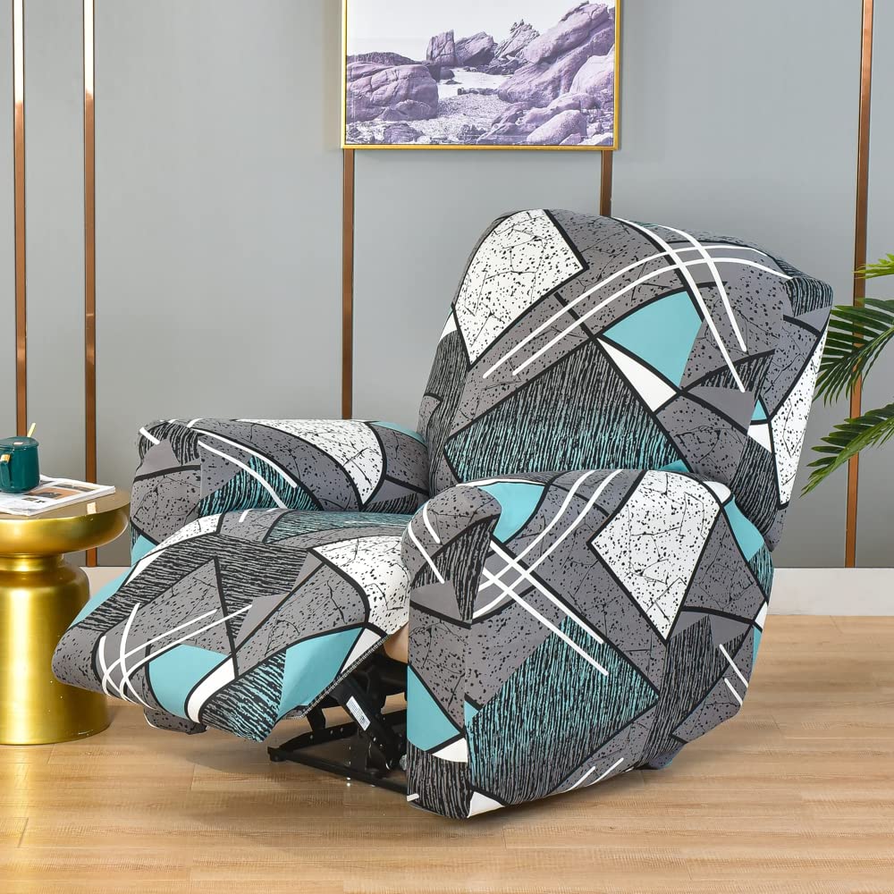 Copripoltrona Reclinabile 4 Pezzi - Fodera Elastica Con Tasche Per Poltrone - Foto 6