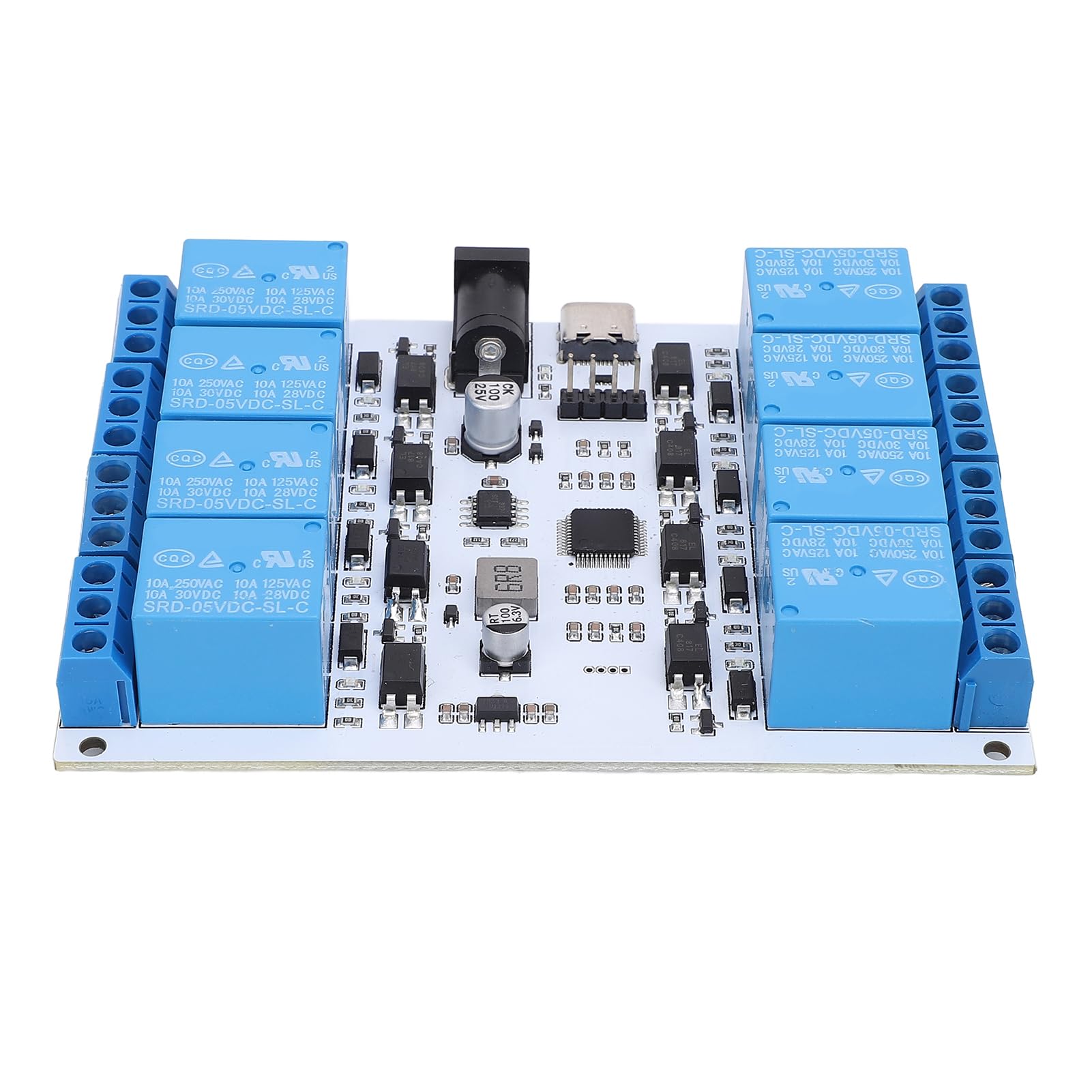 8 Channel USB Relay Module, Control Board,Safe Use, Serial Command Control, Remote Toggle, USB Type C Interface, Power Indicator,10A/250VAC Load, 10A/30VDC Load