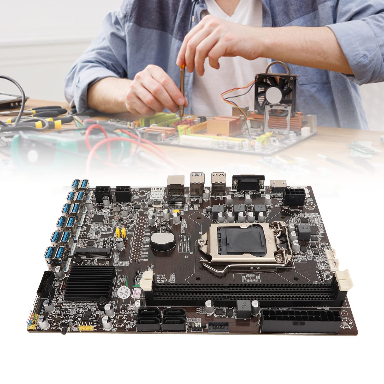 Płyta Główna do Gier, Mining Mainboard, Płyta Główna Komputera DDR3, 12 Interfejs USB 3.0, Interfejs Multimedialny HD Podwójne Wyjście Płyty Głównej do Komputerów Stacjonarnych