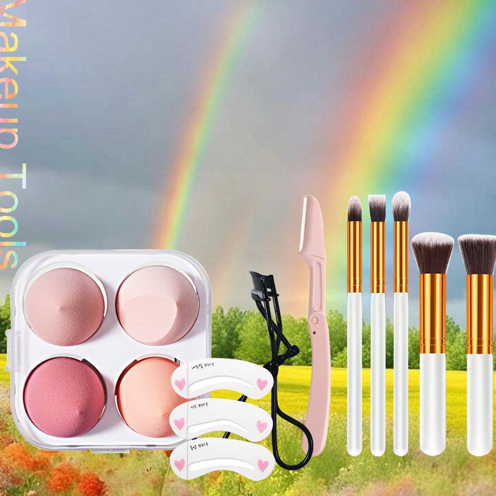 Zestaw do makijażu dla kobiet, Make Up Women Full Kit Trwa szminka | Pełny makijaż cień do powiek szminki glos gloska kosmetyczna szczotka z torbą do przechowywania dla kobiet dziewcząt