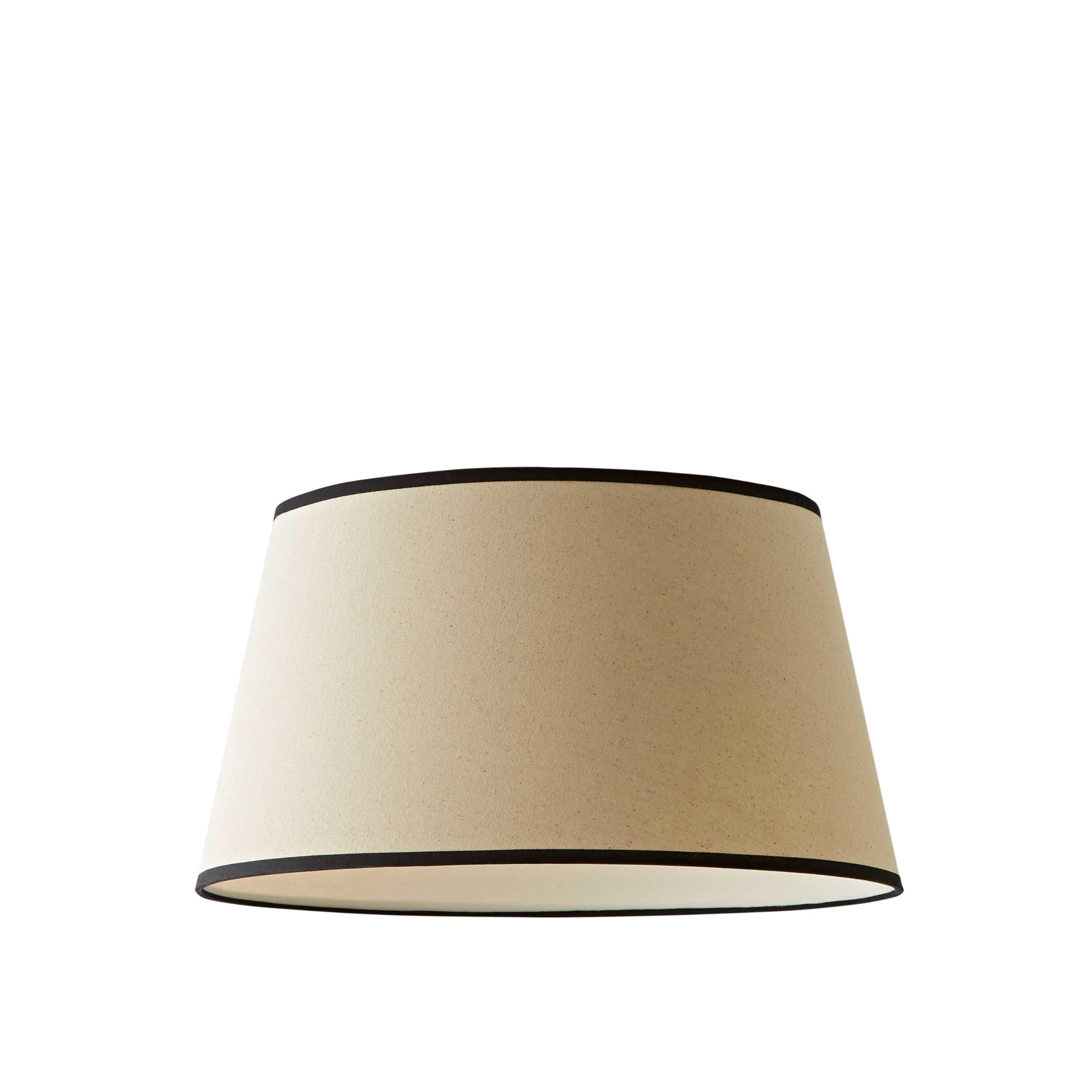 Valuelights Off White Aspen Linen Black Trim Edge Tapered Easy Fit Pendant Lamp Shade In | Size: Large