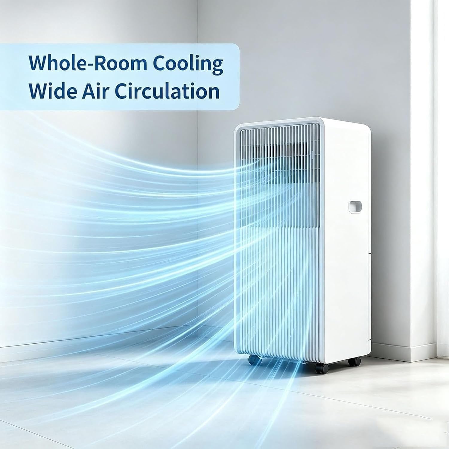 Aire Acondicionado Portátil 14000 BTU, Enfriador de Aire Móvil con Mando y Temporizador 24H, Modo Noche Silencioso, Ruedas Giratorias para Dormitorio Oficina Pi, Style 5, 12000 BTU