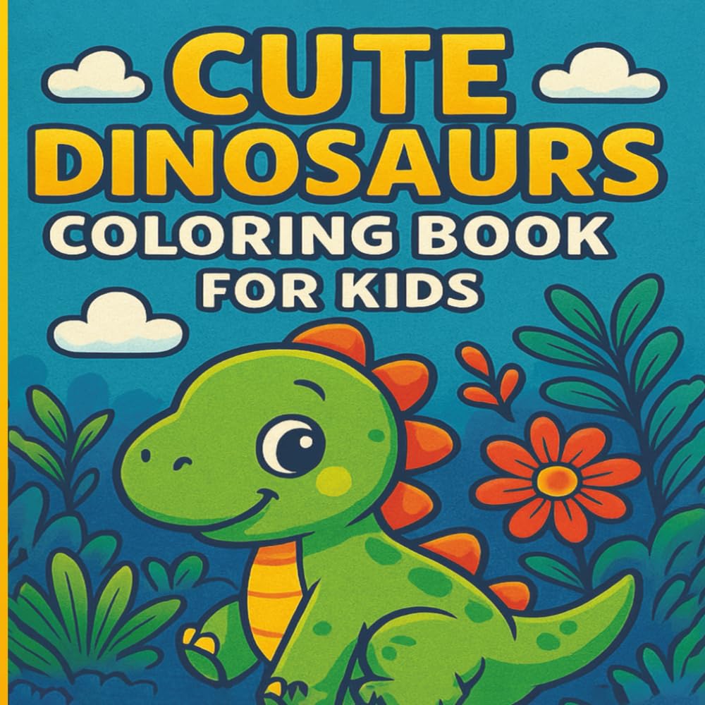 Cute Dinosaurs Coloring Book for Kids (Volume 2): Adorable dinosaur illustrations for fun, creativity, and learning – perfect for boys, girls, and young artists.