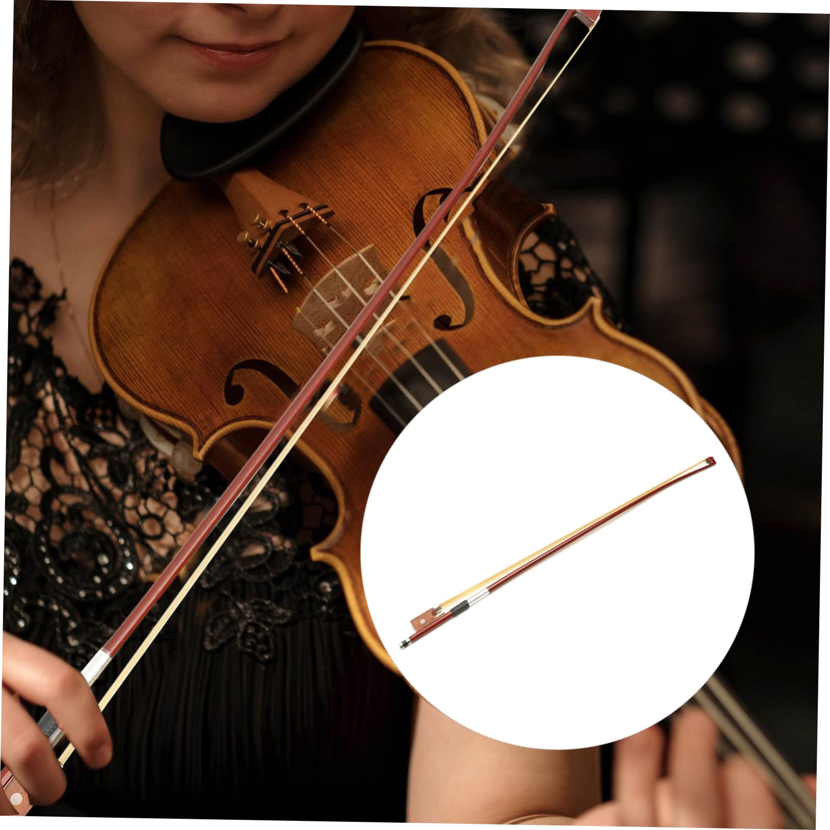 Archet de Violon en Bois Crin de Cheval Bien Équilibré, Transmet les Vibrations des Cordes, pour Étudiants et Joueurs Professionnels