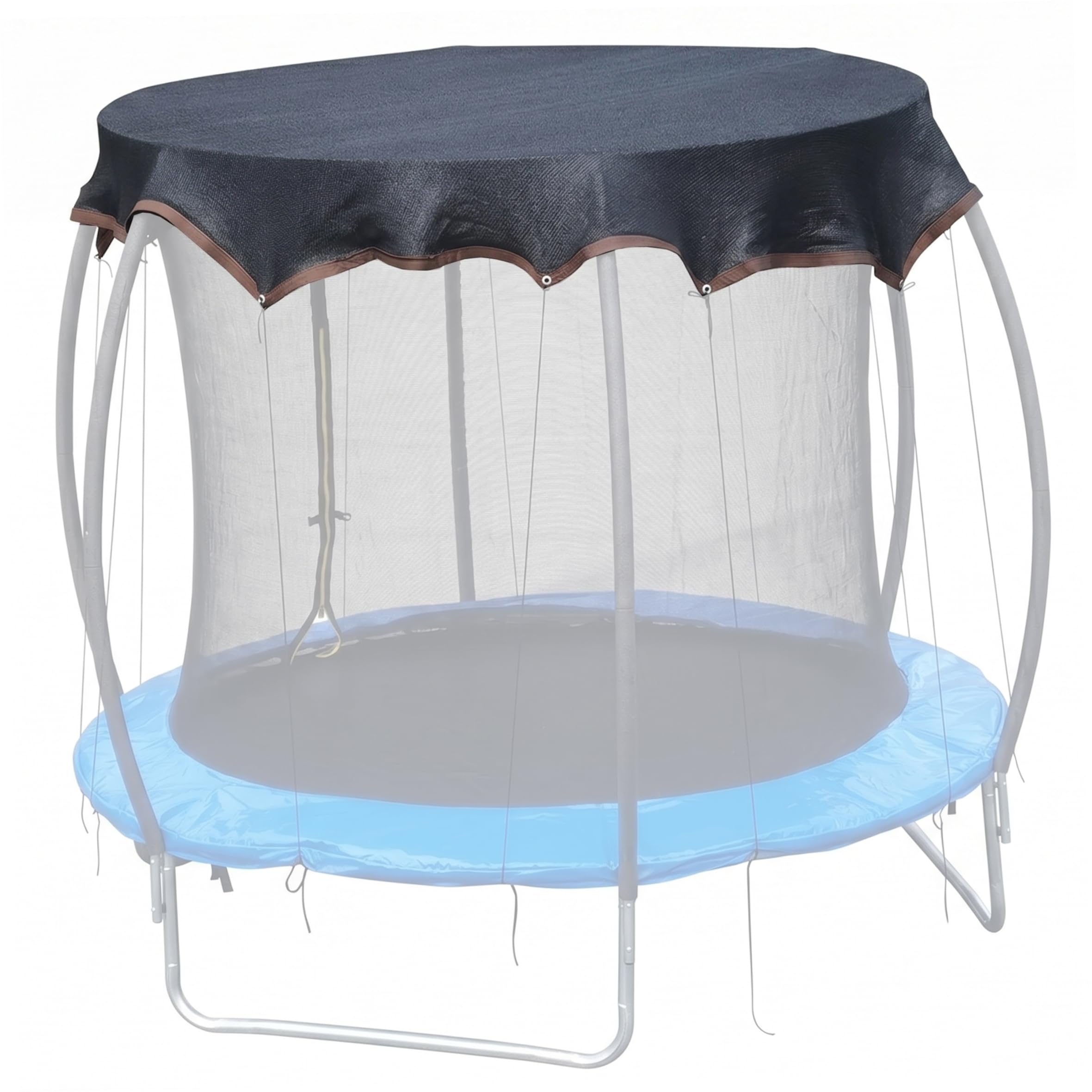 Toldo para trampolín de 14 pies negro que protege la lona redonda contra hojas y suciedad 8