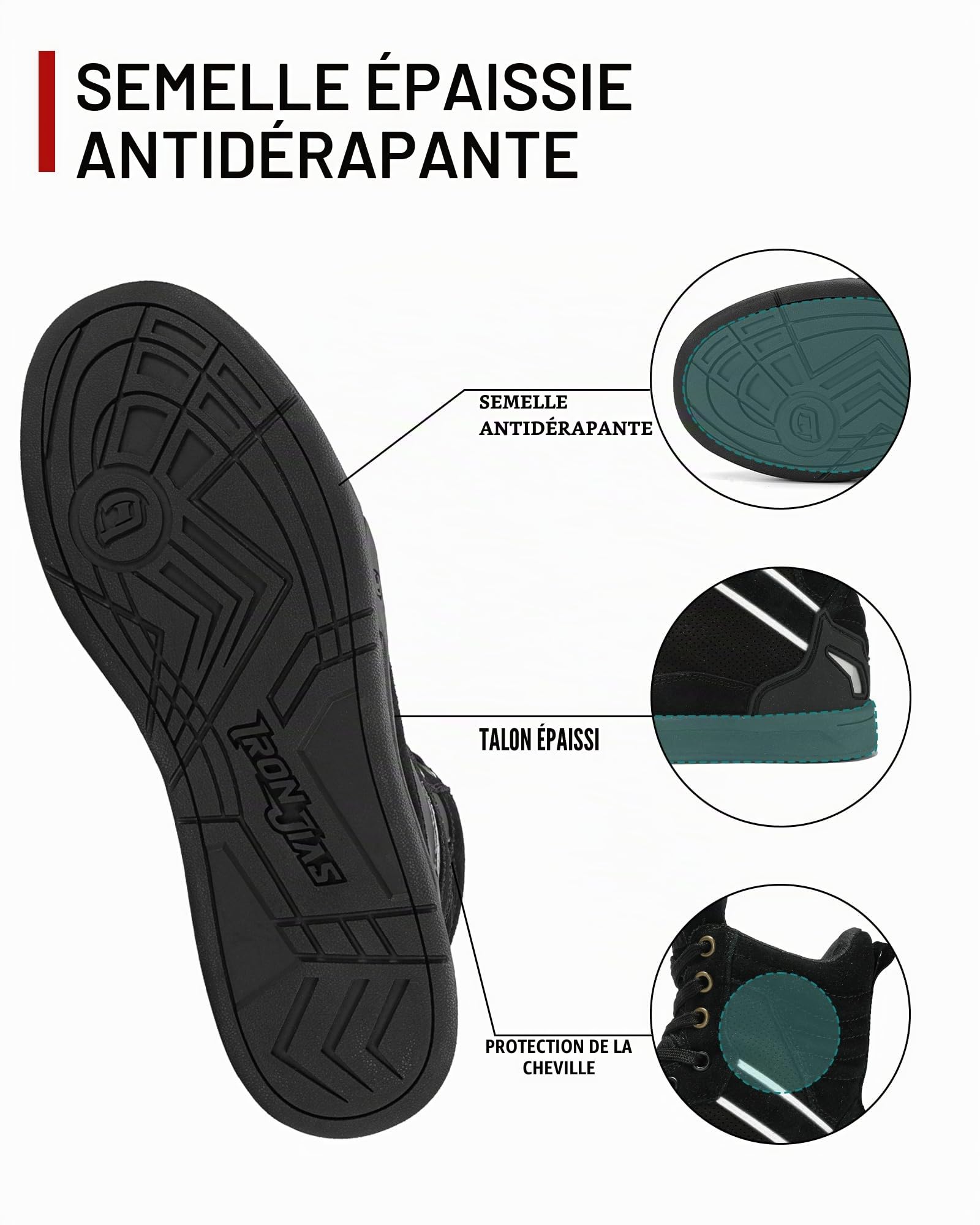 BORLENI Chaussures de moto Homme Hiver ou été En Option Plus Version Velours Bottes de moto avec doublure polaire, fermeture éclair latérale, coussinet de changement de vitesse, semelle antidérapante