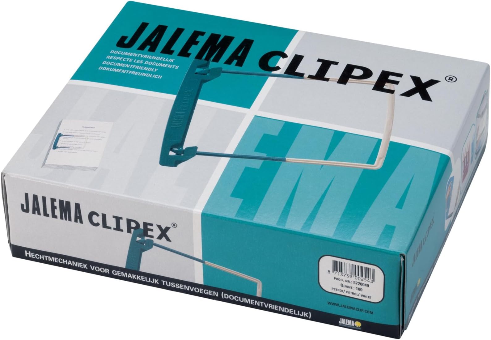 Jalema Clipex 5720049 Filing Clips for Long-Term Archiving Petrol-Free Pvc-Free Softener-Free Pack of 100 Green