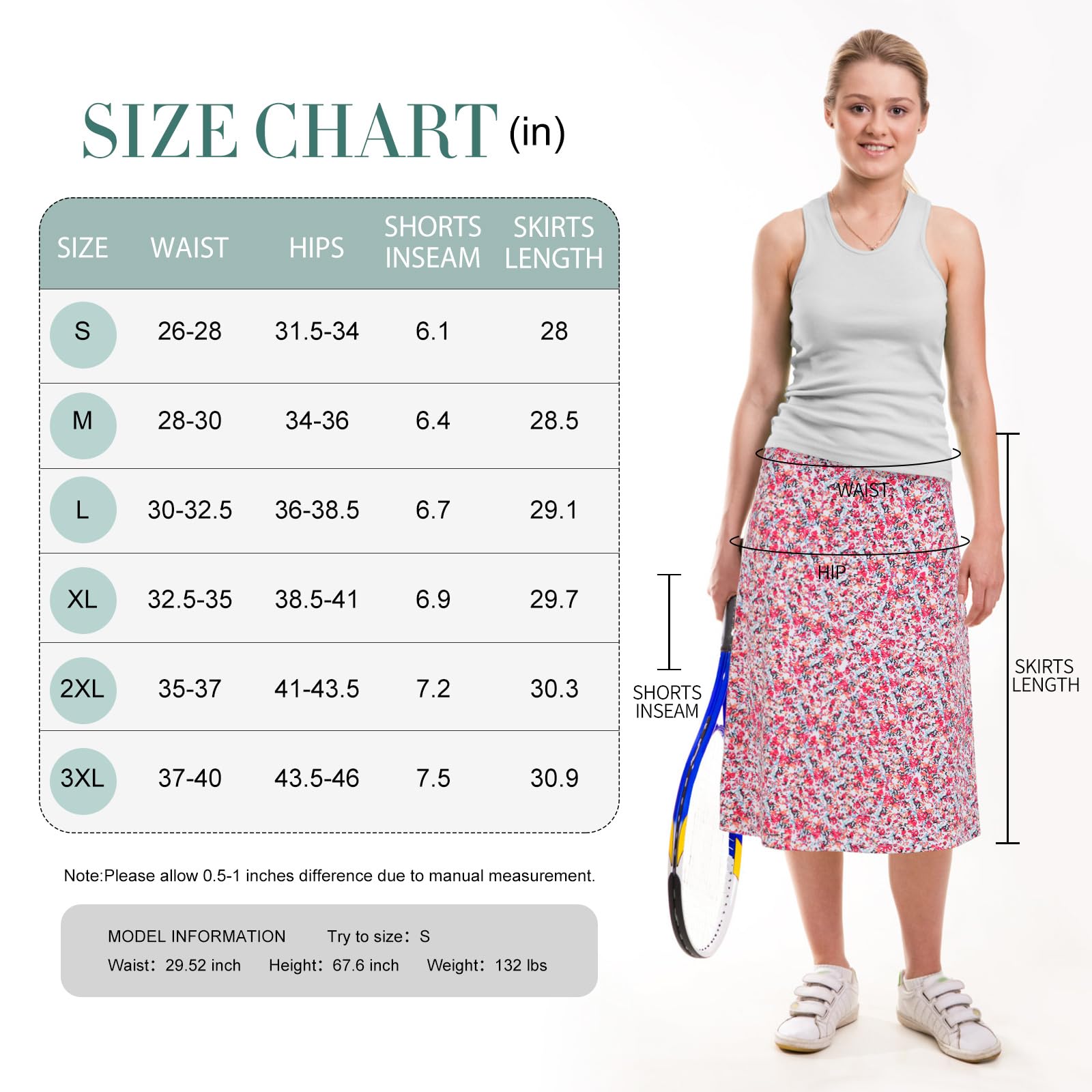 beroy Falda pantalón larga de 28 pulgadas para mujer con 2 bolsillos, falda modesta con pantalones cortos debajo de faldas largas de cintura alta