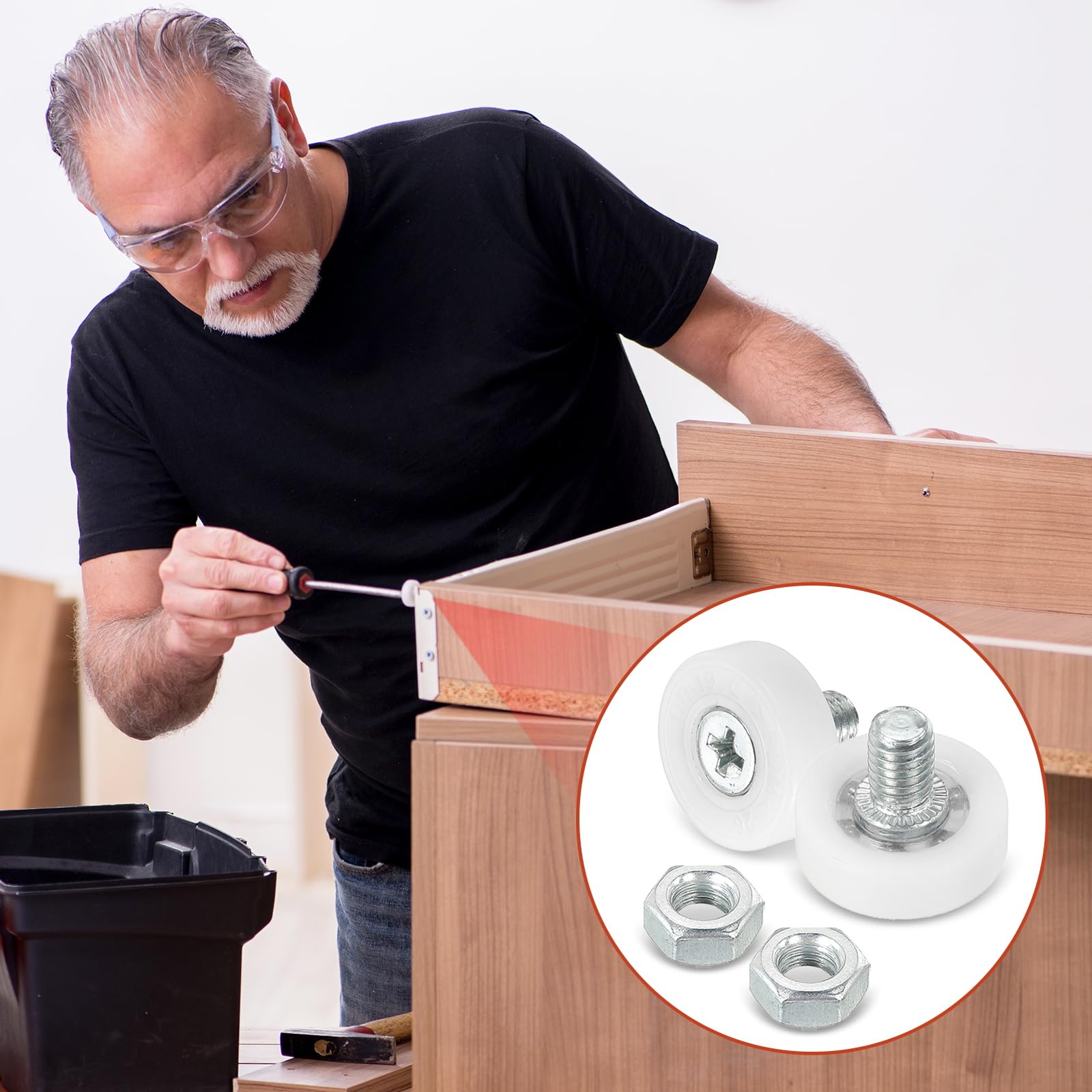 QUARKZMAN Rollen aus Nylon für Schubladen, Schrank