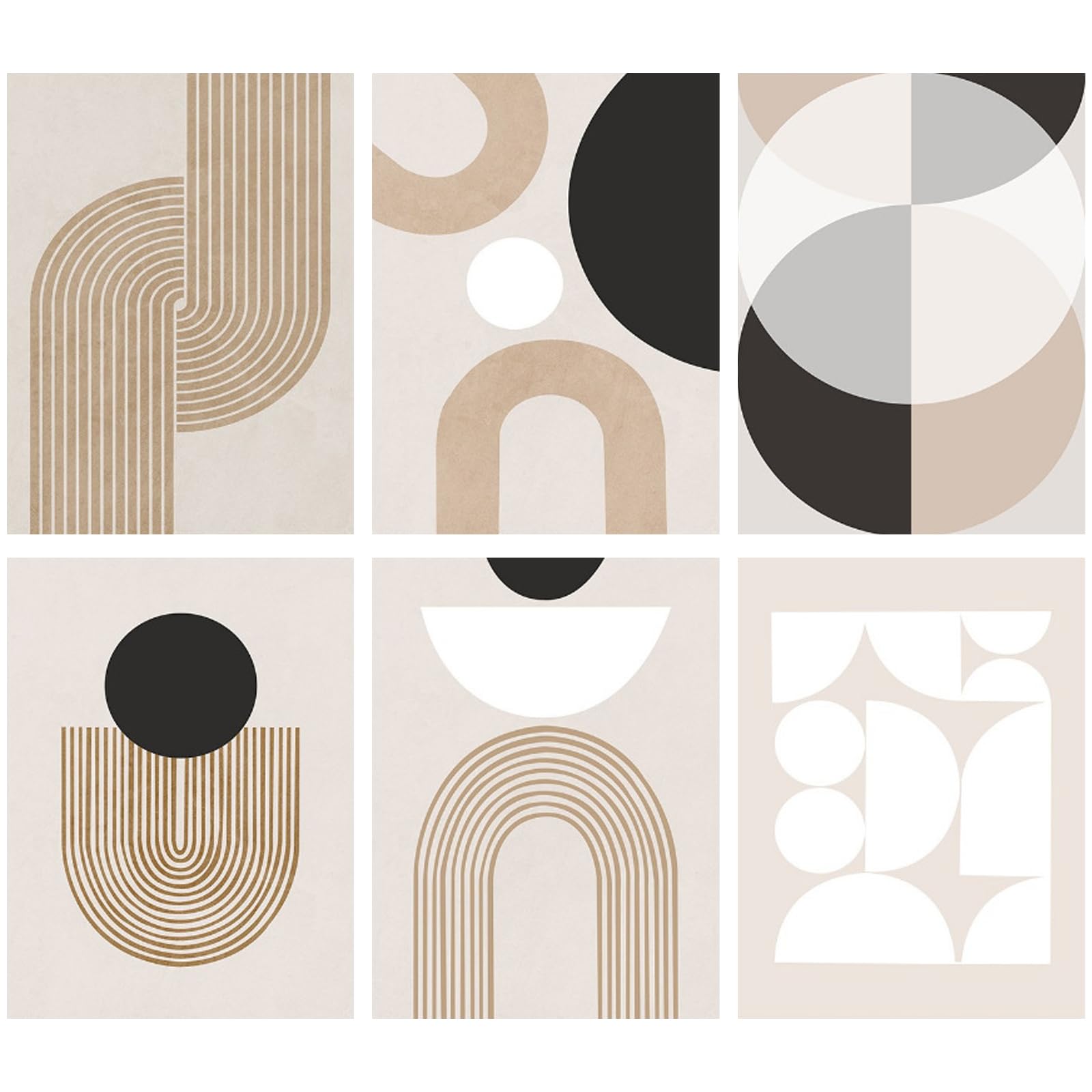 DKDDSSS 6 Pcs Abstract Wall Art, Abstract Art Wall Decor, Geometric Wall Posters, Modern Abstract Painting Wall Art Decor, Waterproof Canvas Painting For Living Room Bedroom Bathroom Wall Decor