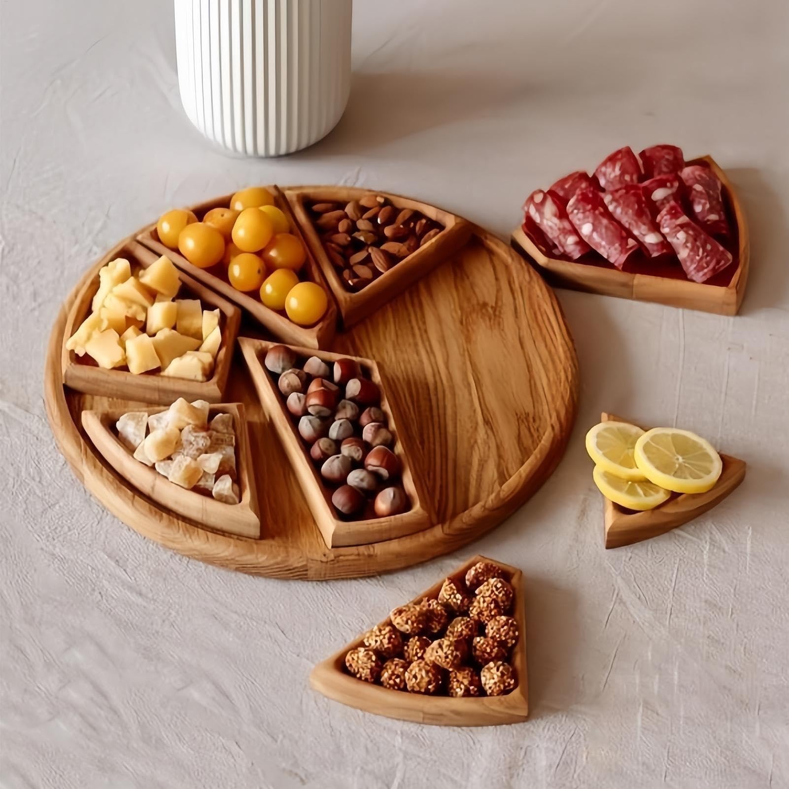 Obstteller aus Holz, geteiltes Puzzle-Serviertablett für Partys | Holz-Obst-Dessert-Tablett, Lebensmitteltablett, Snack-Teller in verschiedenen Größen