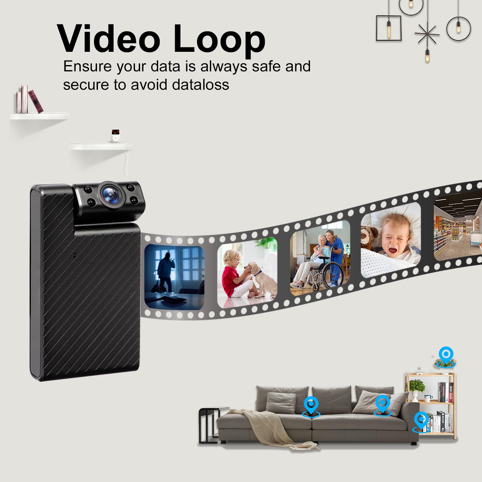 Verborgen spionagecamera WiFi Bluetooth-luidspreker, draadloze HD 1080P Nanny Cam met 180° roterende lens en app livestream, weergave op afstand, bewegingsdetectiemelding, bewakingscamera voor thuis Verborgen spionagecamera WiFi Bluetooth-luidspreker, draadloze HD 1080P Nanny Cam met 180° roterende lens en app livestream, weergave op afstand, bewegingsdetectiemelding, bewakingscamera voor thuis