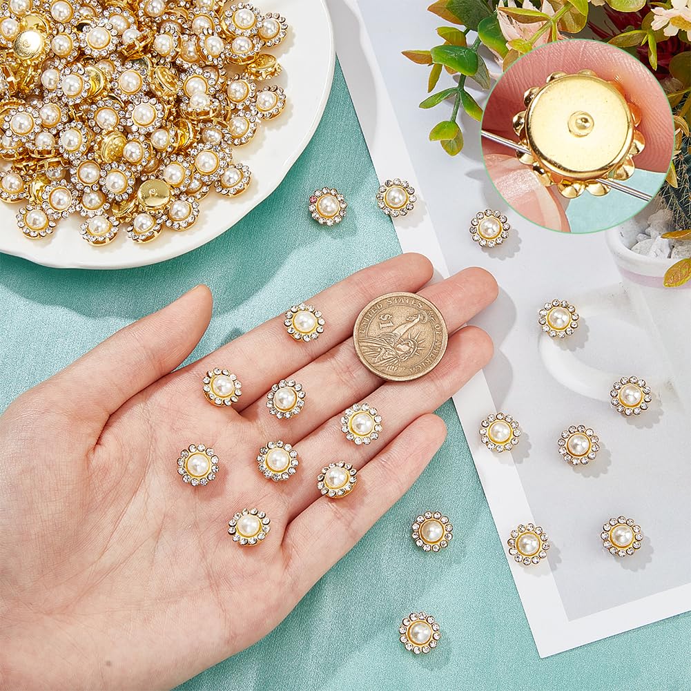 Couvre-boutons Décoratifs Strass Pour Femme - Décoration Florale à Clip Pour Vêtements, Robes, Chemisiers