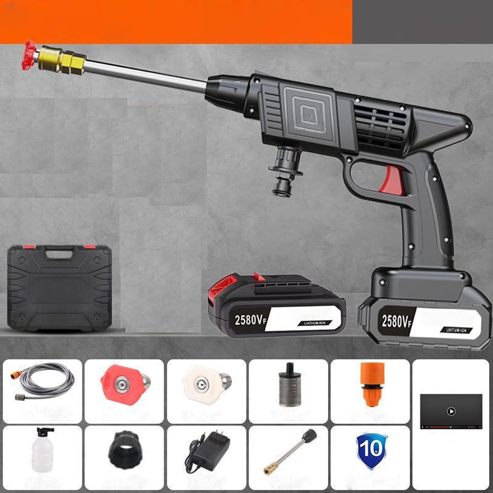 Hidrolimpiadora Portátil Limpiador A Presión Portátil | Herramienta de Riego con Boquilla de Pulverización Ajustable y Accesorios para Coche, Hogar, Jardín, Plantas de Exterior y