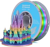 Vista 10 de Filamento Matte Rainbow PLA para Impresora 3D, 10 Carretes, Carrete de 1KG (2.2lbs) 1.75mm, Filamento Gradiente Multicolor a Granel para la mayoría
