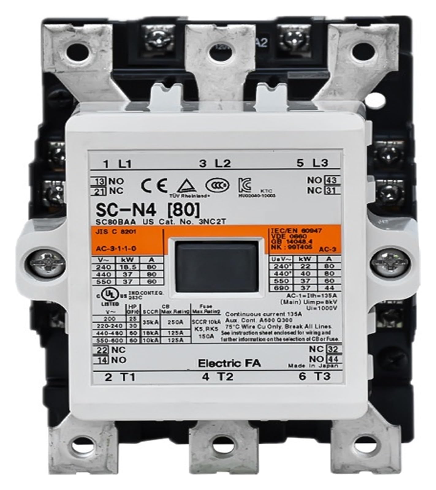 YFHGULBTK AC Electromagnetic Contactors SC-N4 80A AC220V AC110V AC380V(AC380V)