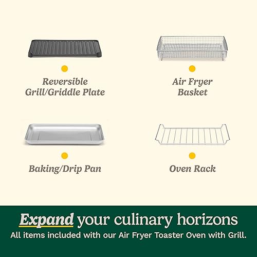 Miniatura 4 de Cuisinart Horno tostador con freidora de aire con parrilla, horno freidora de aire 8-1 de 1800 W con hornear, hornear por convección, parrilla,