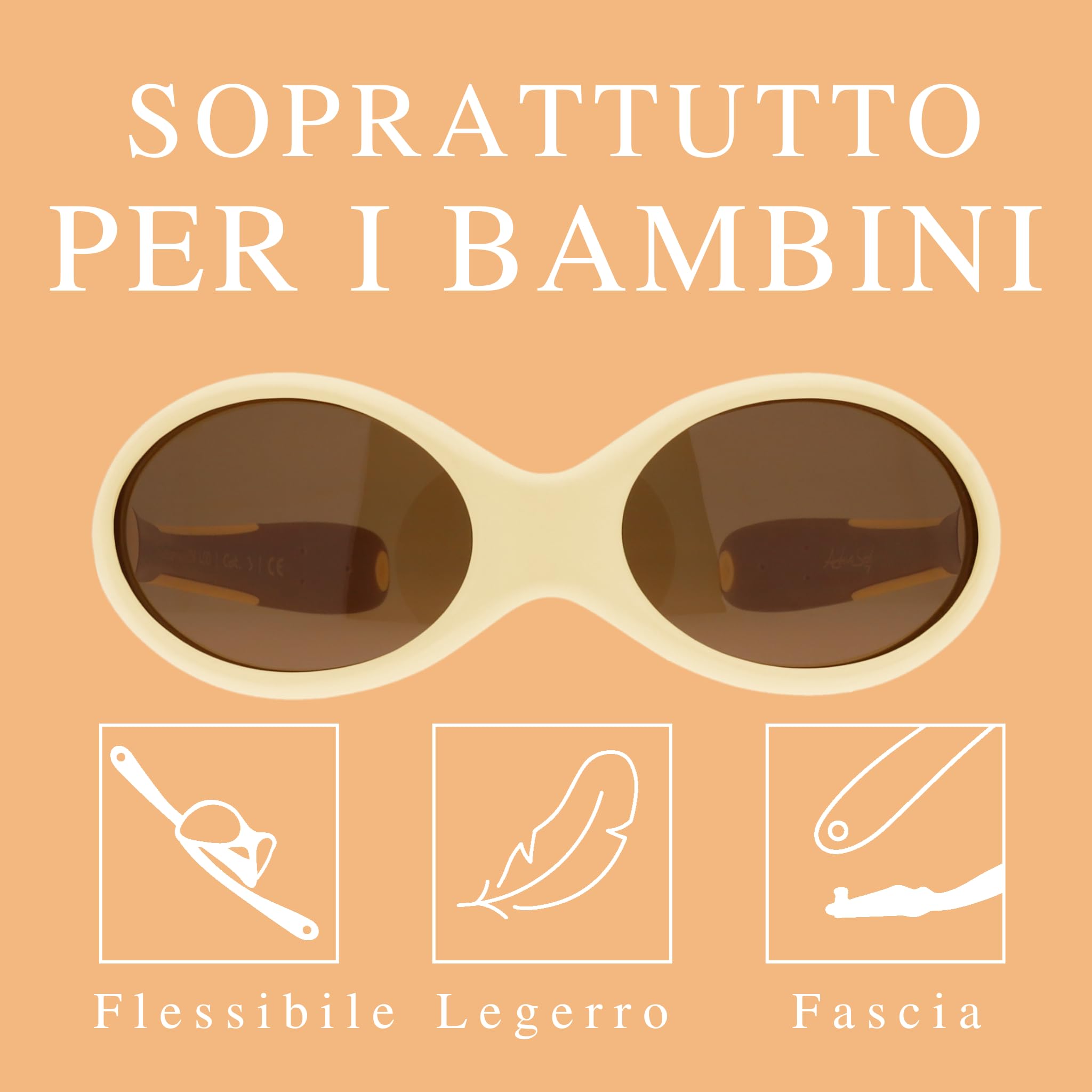 ActiveSol Occhiali da sole per bambini 0-18 mesi, senza BPA, polarizzati, con fascia, Taglia S
