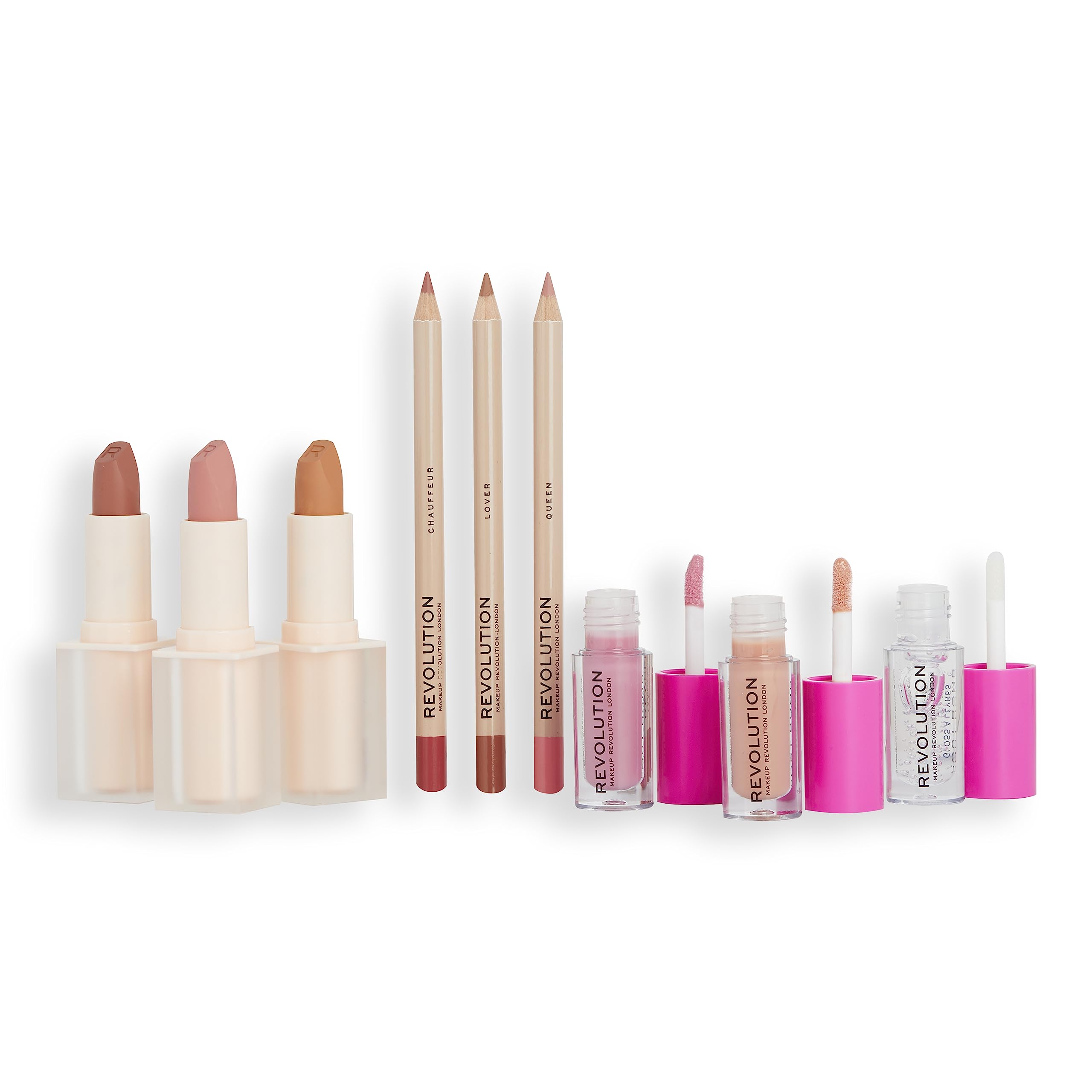 Makeup Revolution Ultimate Kiss Lip Gloss Collection, Lipsticks & Lip Liners Gift Box
