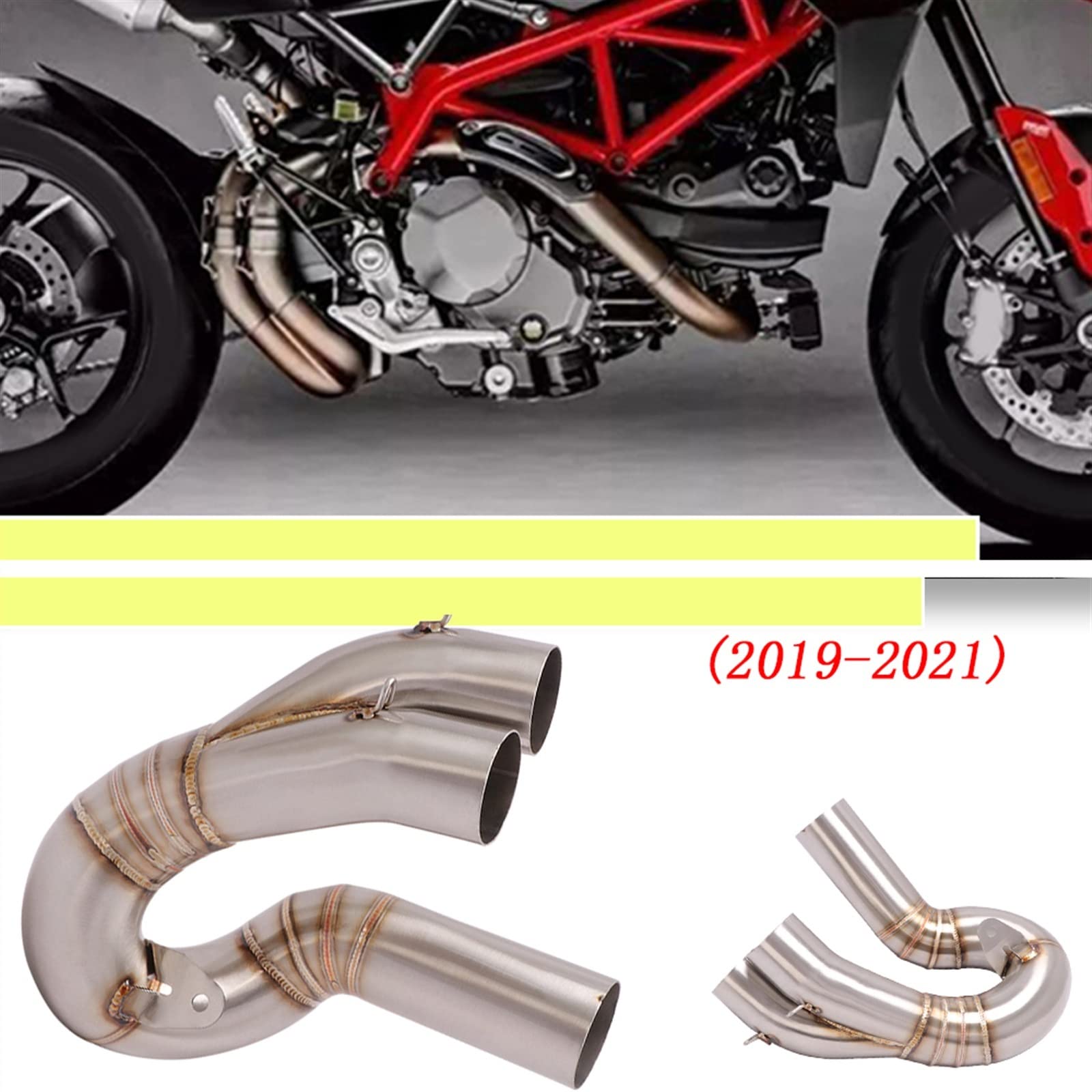Tubi Scarico Slip On Link Tubo Catalizzatore Elimina Eliminator Maggiore Moto Fuga Moto per Ducati Hypermotard 950 SP 2019 2020 2021