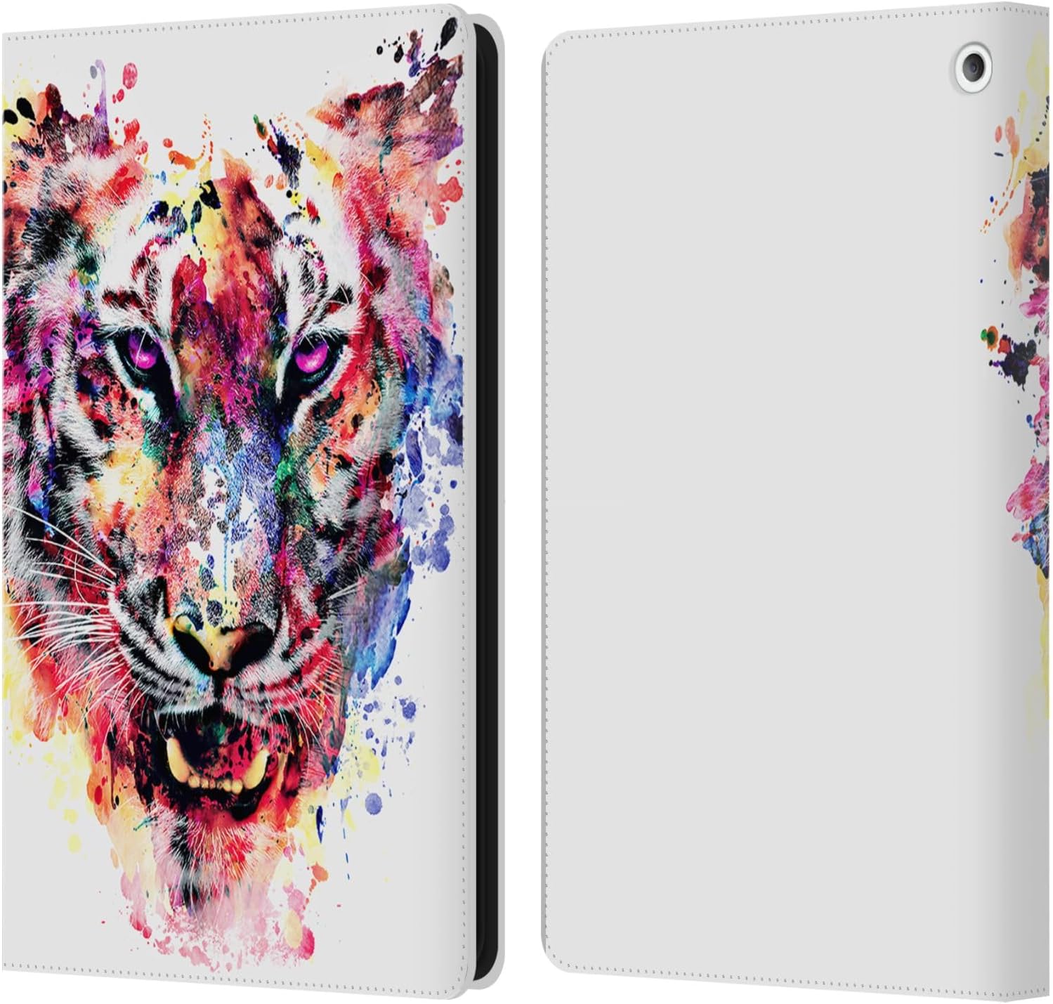 Head Case Designs Officially Licensed Riza Peker Eye of The Tiger Animals Leather Wallet Case Compatible with Fire HD 8/Fire HD 8 Plus 2020