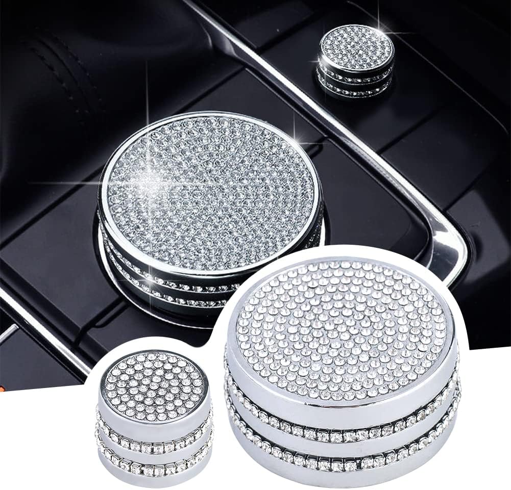 Bling Car Accessories Multimedia Volume Knobs Caps Glittering Center Console Sticker Compatible with Mazda 3 CX30 Accessories 2022 2021 2020
