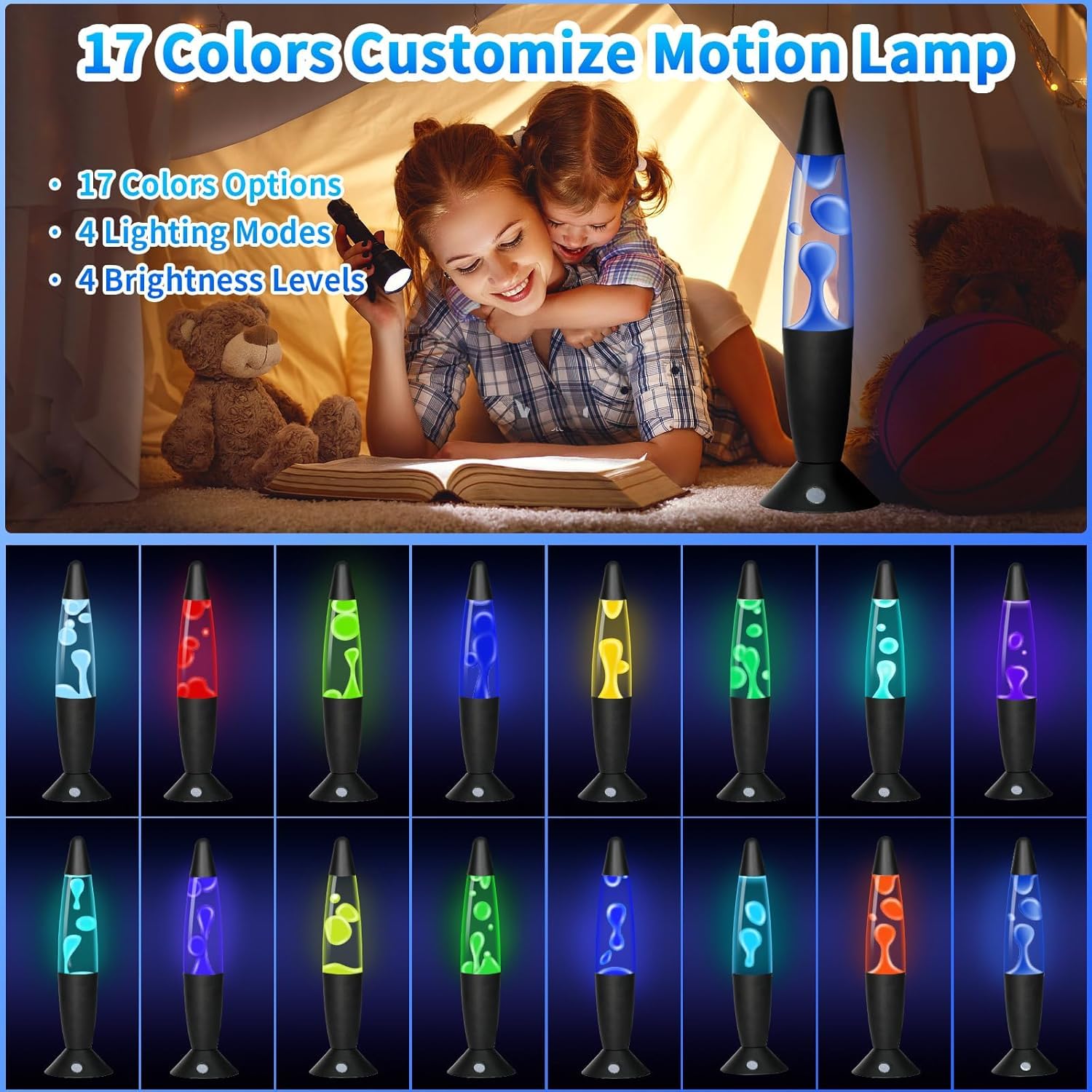 Lampe à Mouvement Liquide avec 17 Changements de Couleur pour Adultes, Lampe d'ambiance pour Bureau Chambre Maison, Cadeau pour Anniversaire Saint Valentin