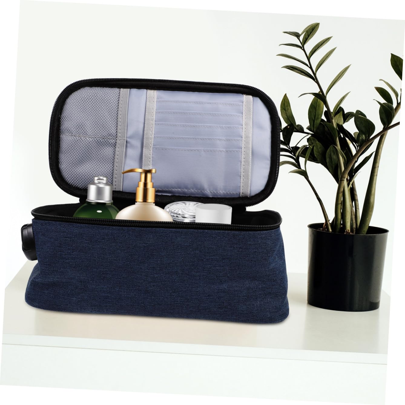 Ipetboom Borsa Cosmetica da Viaggio Borsa per Toeletta Portatile Scomparti Organizer per Cosmetici Viaggio Lucchetto Codice per Scuola e Viaggi