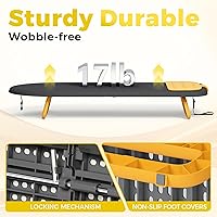 Vista 6 de KINGBOARD Tabletop Ironing Board, Small Ironing Board with Iron Mat, Foldable Mini Iron Board, Easy Storage for Travel & Dorm, 12x32 Black
