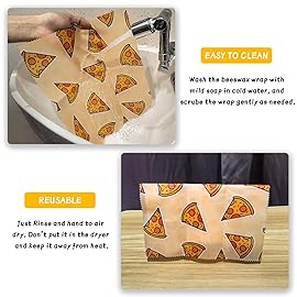 Beeswax Wrap, Beeswax Wraps For Food, Organic, Sustainable, Beeswax Food Wrap for Sandwich Storage, Reusable Beeswax Food Wrap 1L, 5M, 3S Food Patterns Beeswax Paper, 9 Pack Set