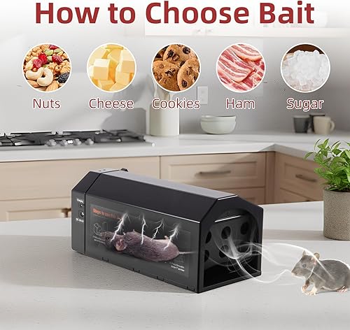 Miniatura 2 de Trampa eléctrica para ratones, trampas electrónicas para ratones, zapper recargable para ratas, control continuo de roedores de descarga eléctrica.
