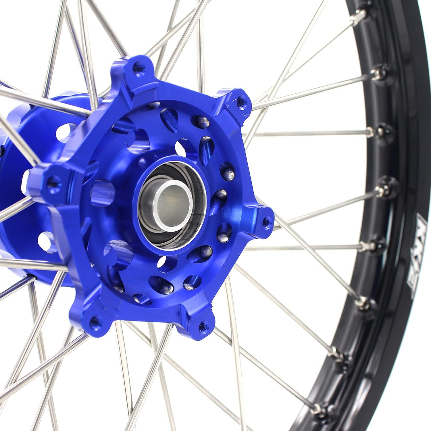 KKE 21/19 MX Off-road Motorcycle Wheels Rim Set Compatible with YAMAHA YZ125 YZ250 1999-2023 YZ250F YZ450F 2003-2023 Blue Hub