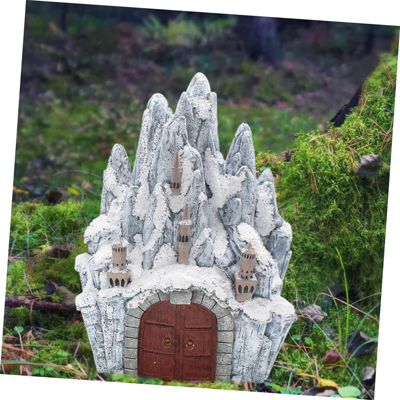 Zerodeko Icing Castle Decorative Snowy Ornament 7 Resin Emulational ICY Castle Art Piece for Home Decor and Holiday Displays