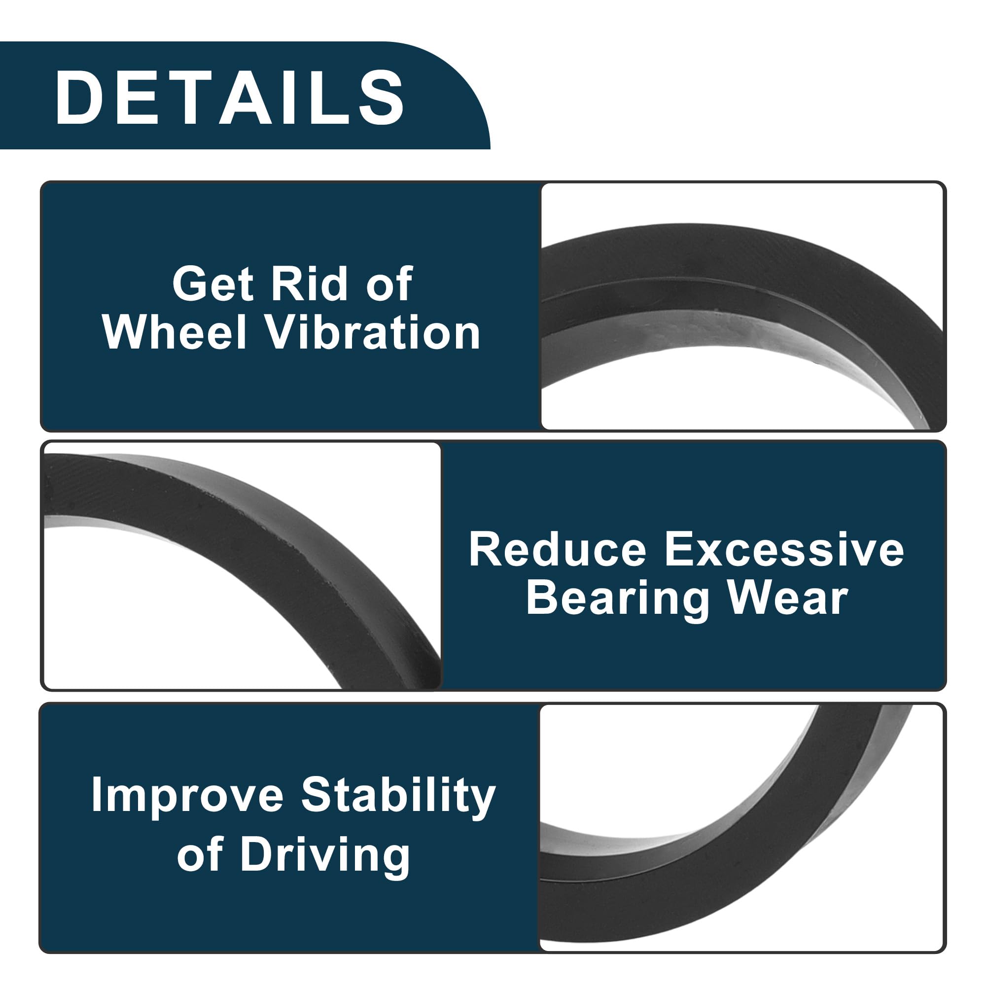 4pcs Hub Centric Rings 73.1mm To 66.1mm — Reduce Vibration For Smoother Ride