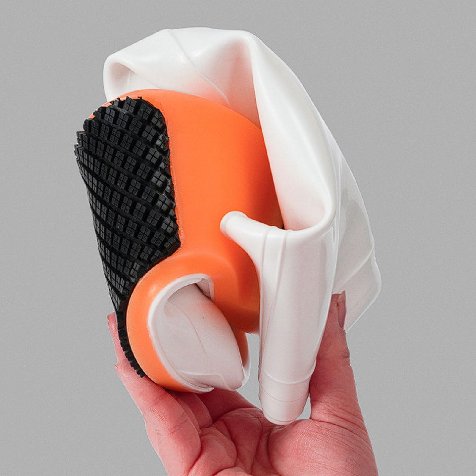 Bottes de Pluie mi-Mollet en PVC for Le Travail Cuisine, Semelles Cuir Vache Super antidérapantes, Chaussures sécurité Respirantes Blanches et Oranges