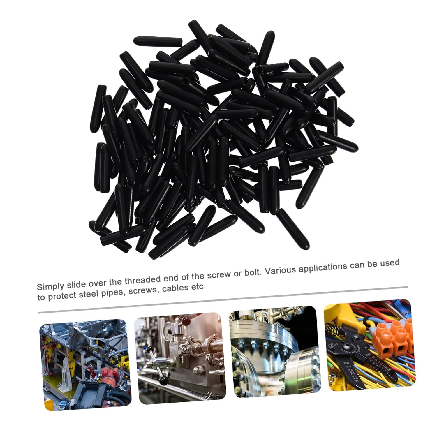 500pcs Intake Manifold Vacuum Fitting Automotive Line Threaded Tubing Tip Cap Plug for Car