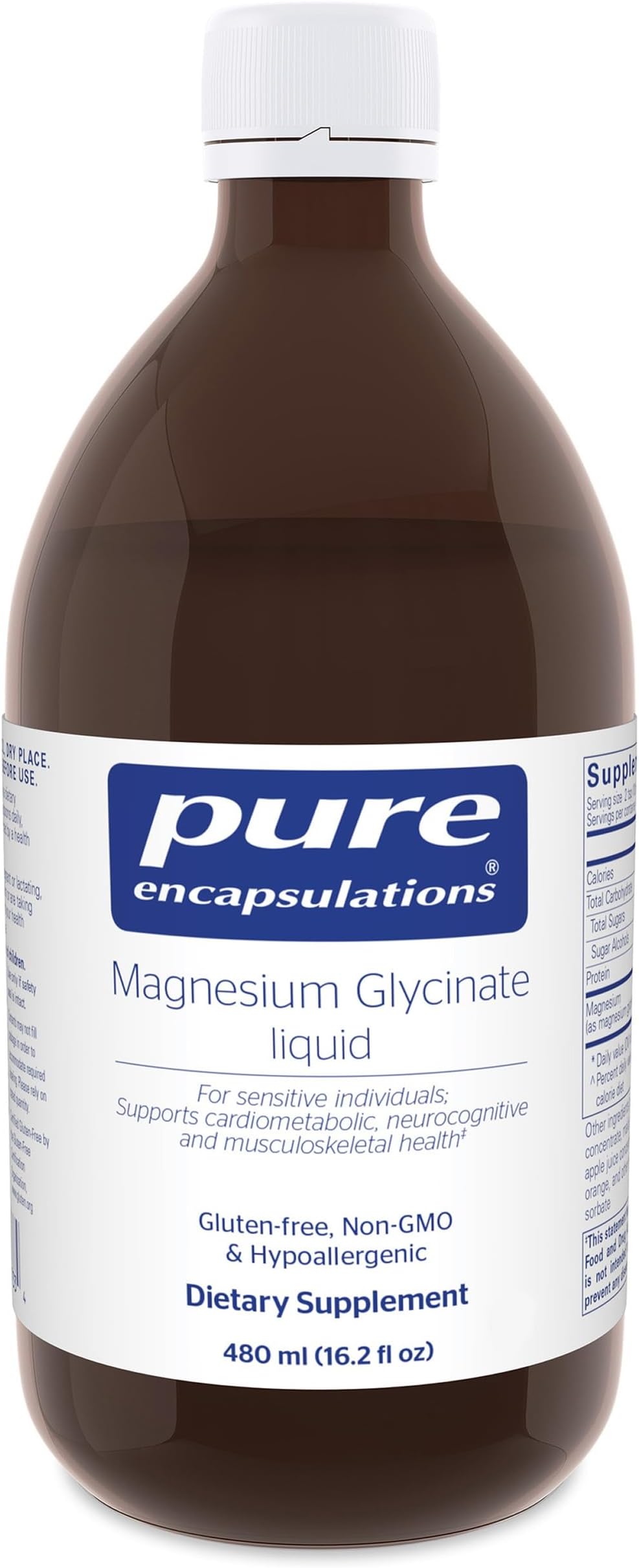 Pure Encapsulations Magnesium Glycinate Liquid - Supports Bone Health & Heart Health* - Vegan, Gluten Free & Non-GMO - 16.2 fl oz