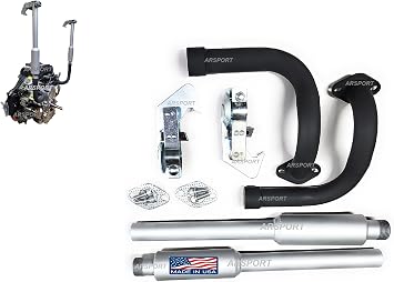 2 Exhaust pipes replacement mufflers threaded with Rain cap For Predator 670cc V-Twin, Compatible with small tractors or similar equipment., black, silver