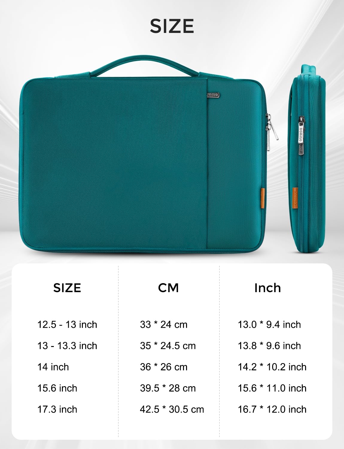 DOMISO Custodia protettiva per computer portatile da 15,6", resistente all'acqua, antiurto, per notebook da 15,6", HP Pavilion Envy 15, Dell XPS 15, IdeaPad ThinkPad, turchese