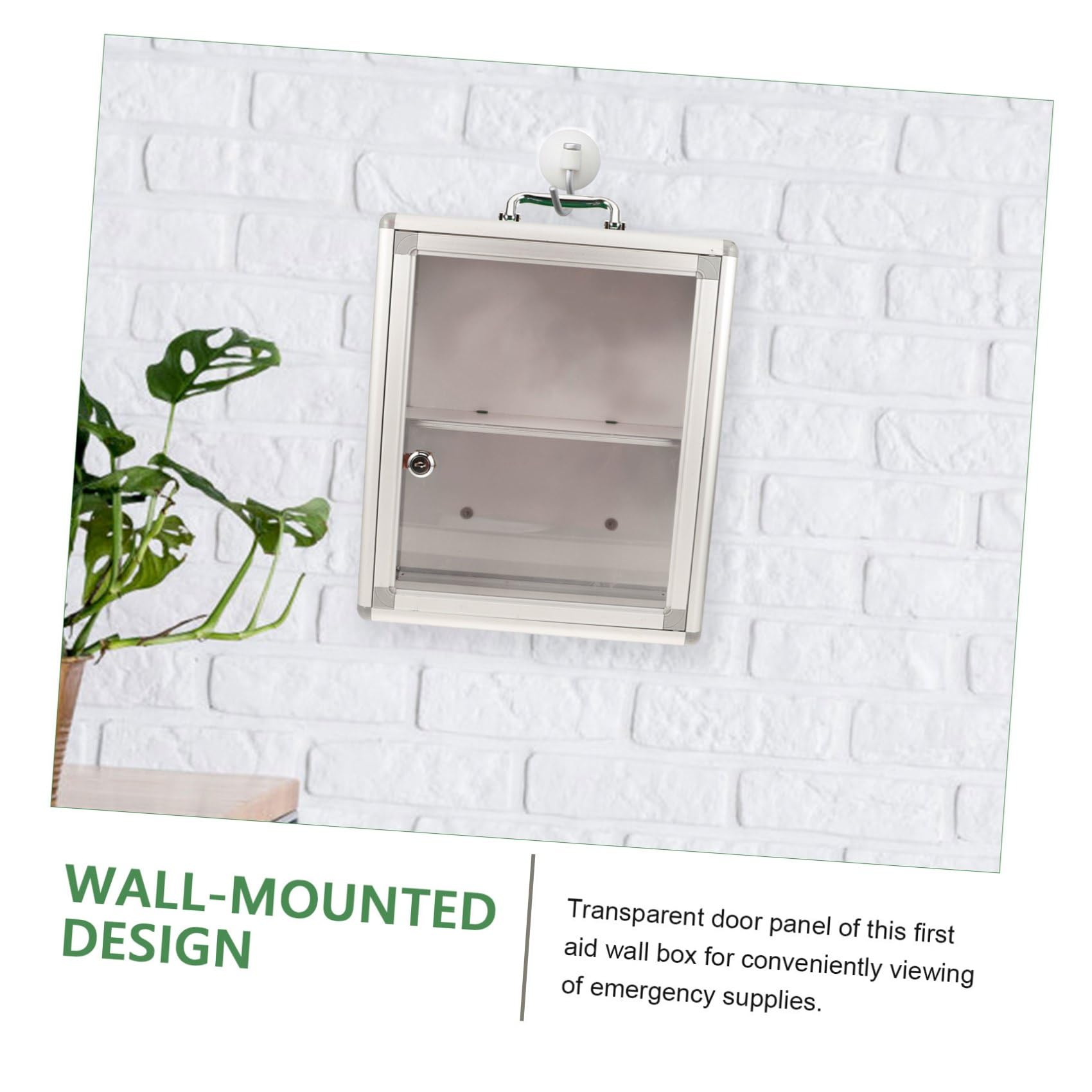 Alipis Botiquín y Ahorro de Espacio Montado en Pared Grande de Primeros Auxilios Capacidad Amplia Puerta Transparente de Acrílico y Diseño de Aleación de Aluminio para Hogar y Coche