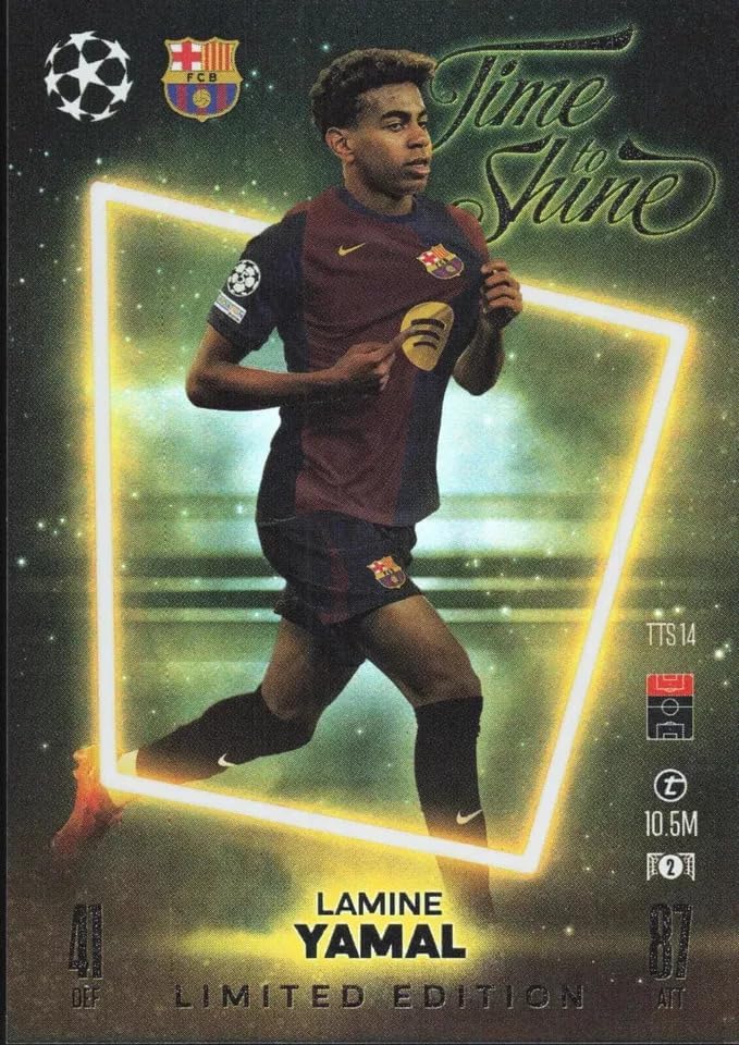Match Attax 2024 2025 Lamine Yamal Limited Edition Time to Shine Trading Card