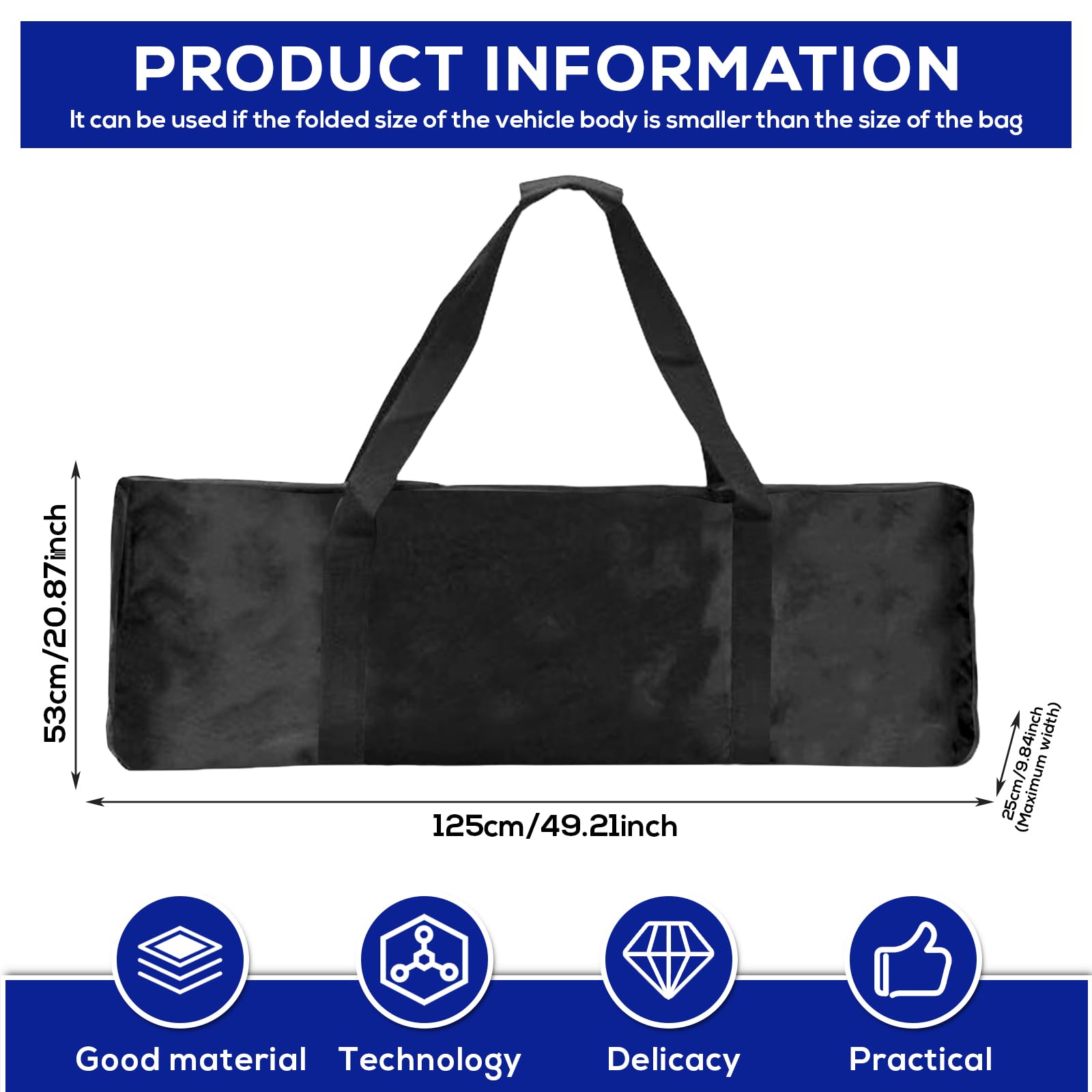 Borsa Di Trasporto Pieghevole per E-Scooter Mijia M365/M365 Pro Xiaomi Segway, 125x53x25CM