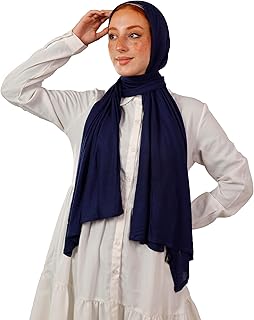 طرحة قطن كريستال بليسيه ناعم - سكارف قطن كريستال بليسيه مريحه وباردة علي الرأس - حجاب قطن كريستال بليسيه للنساء مقاس (180 سم × 75 سم)