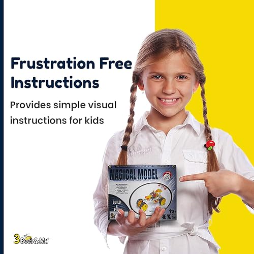 Miniatura 5 de 3 Bees & Me STEM - Kit de juguete de construcción de automóviles | Proyecto educativo de metal para niños y niñas de 8 a 11 años (de 6 a 7 años con