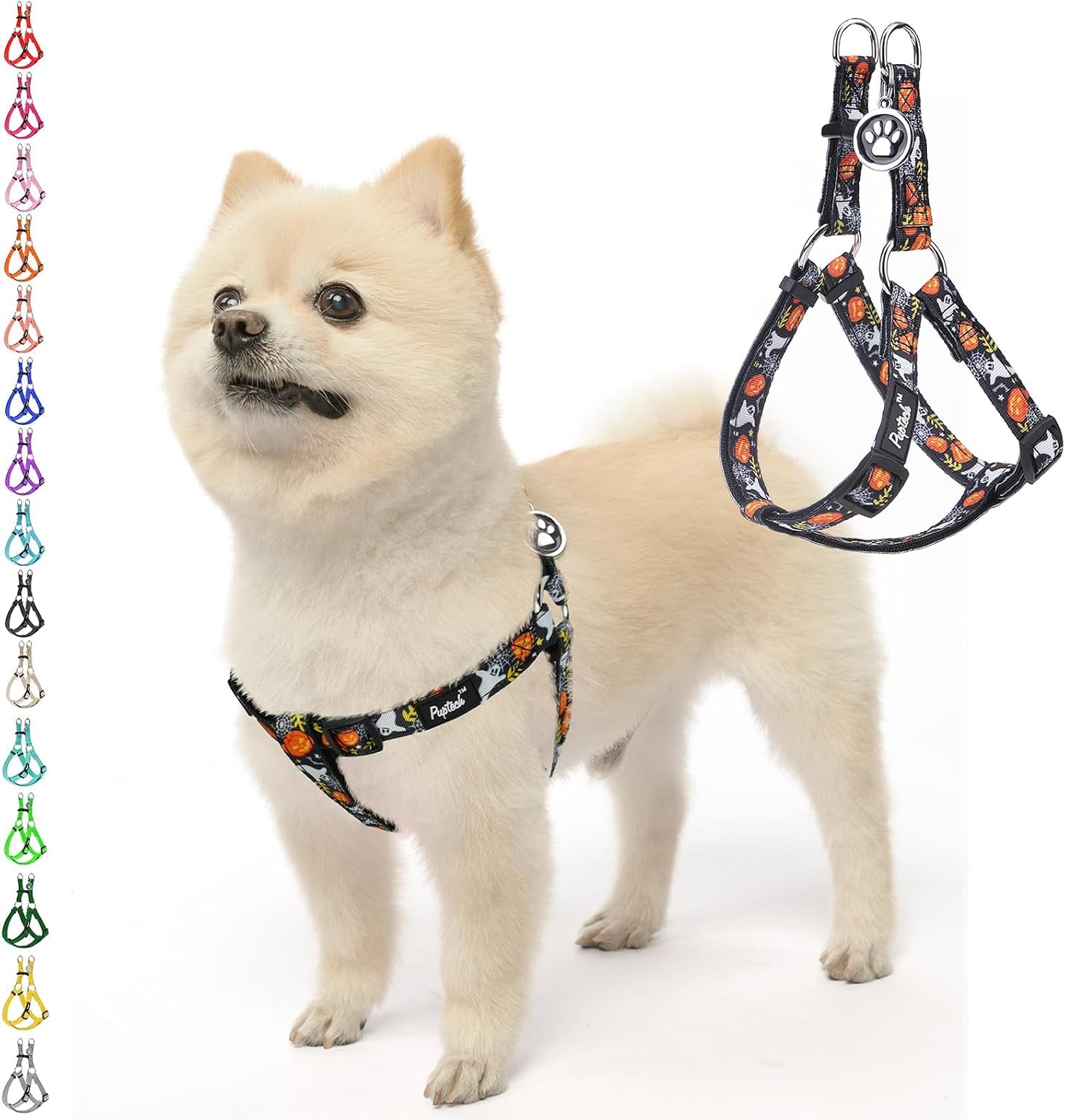 PUPTECK Nylon Webbing Dog Harness, Size S - Adjustable Pet Walking Harness
