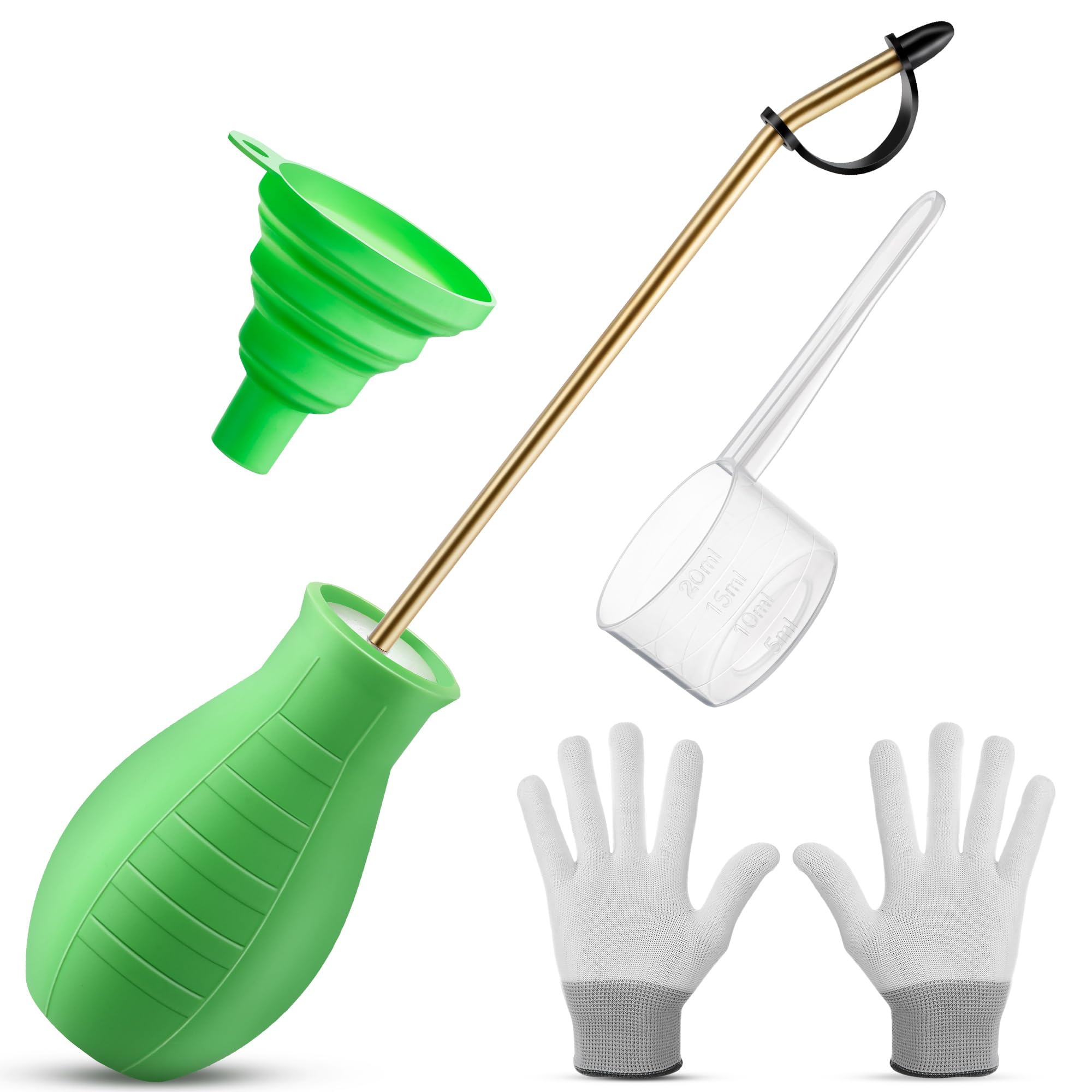 Diatomaceous Earth Powder Duster, 8OZ Garden Powder Applicator Dispenser with Long Metal Tube, Bulb Duster Sprayer for Home Organic Gardening Agricultural Supply(Green,1 Pack)