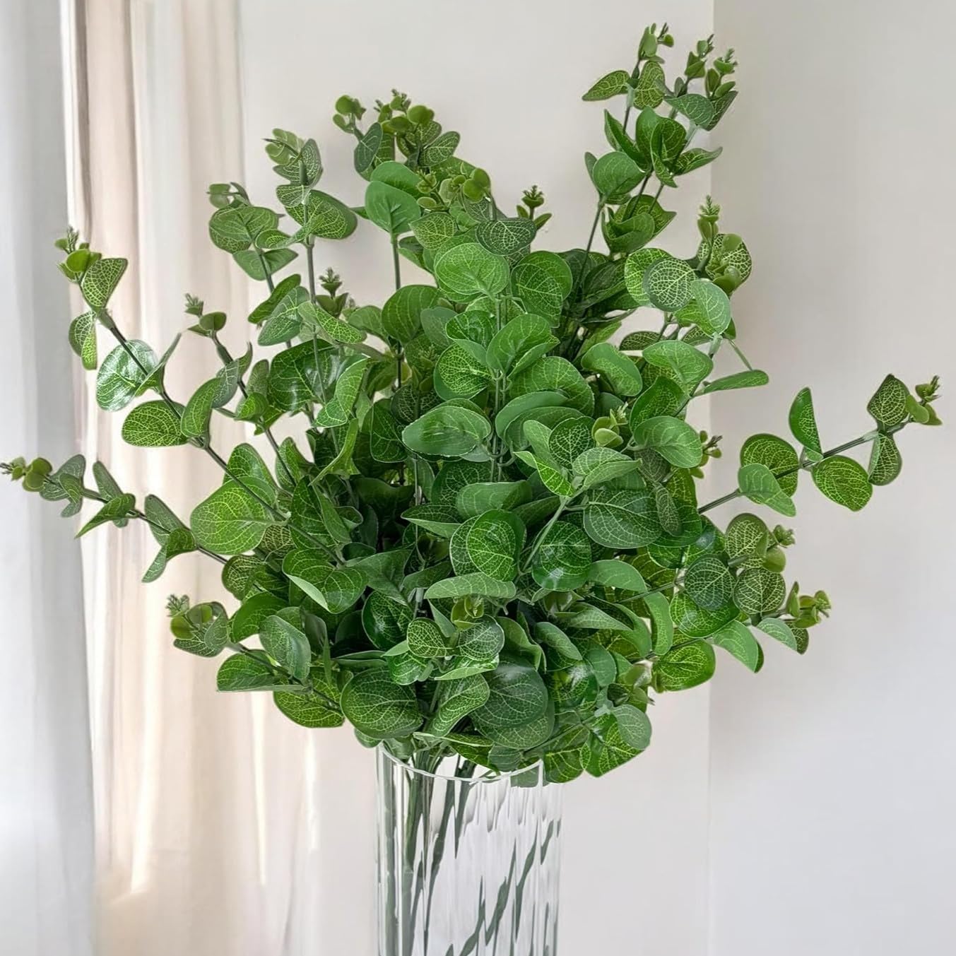 Art Street Green Leaves Eucalyptus Leaf Leaves Stick for Vases or Pot | Ideal for Table Indoor Home Decoration| One Stick with 9 Head |Size 26 Inch (Pack of 2)