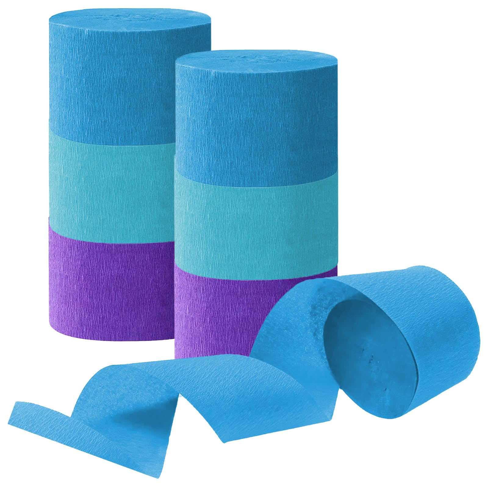 Blue and Purple Crepe Paper Streamers, Party Streamer...